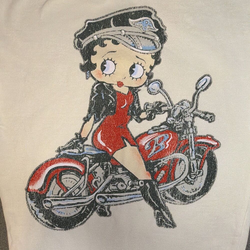 Fleischer Studios Retro Betty Boop moto T-Shirt XS Women kidcore nostalgic